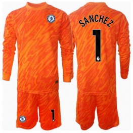 Chelsea Robert Sanchez #1 Keeper Thuis tenue Kids 2024-25 Lange Mouw (+ Korte broeken)